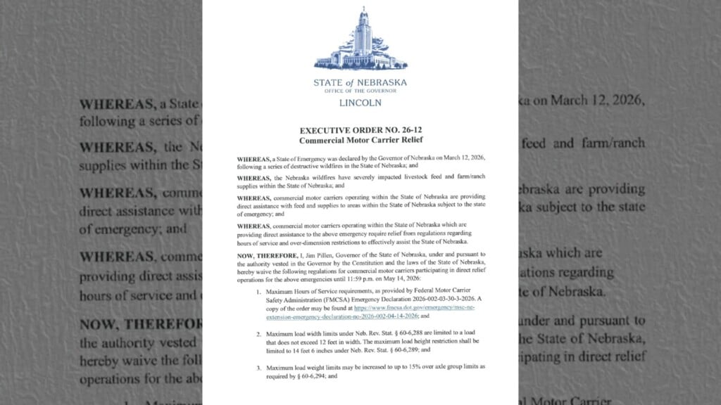 Pillen Signs New Executive Order To Aid Wildfire Supply Delivery