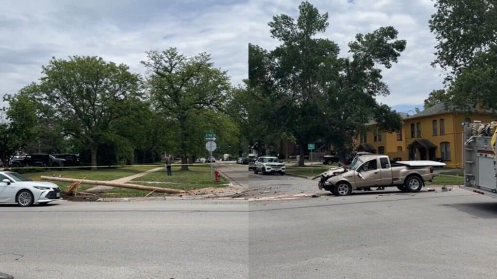 Crash In Downtown Lincoln Topples Power Pole