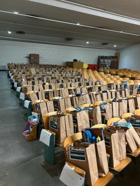 Picture of donations in a theatre