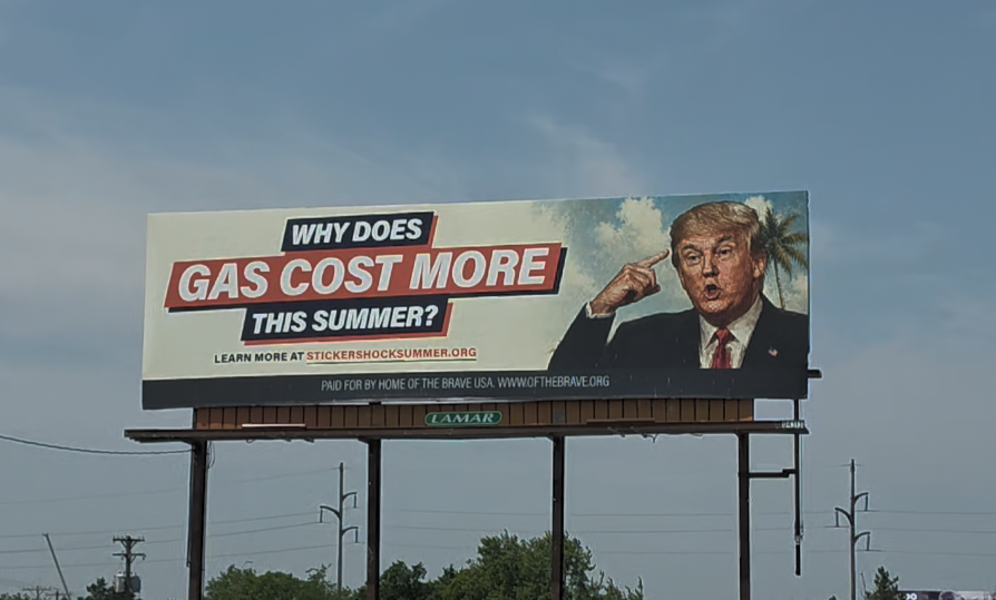 Billboard of Donald Trump in Lincoln
