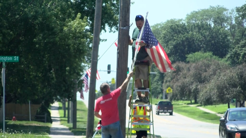 Vocasek Family Taking Down American Flags