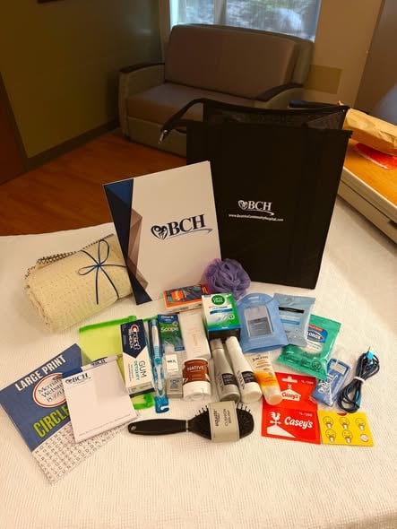 Basket of goodies for parents