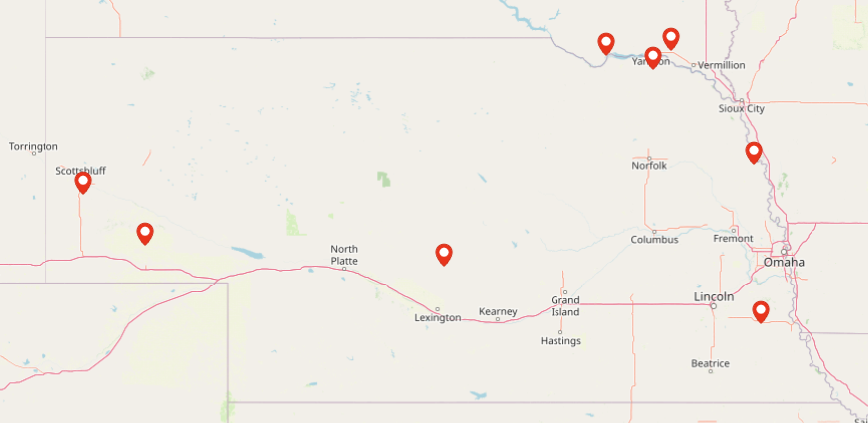 Map of volunteer firefighter department