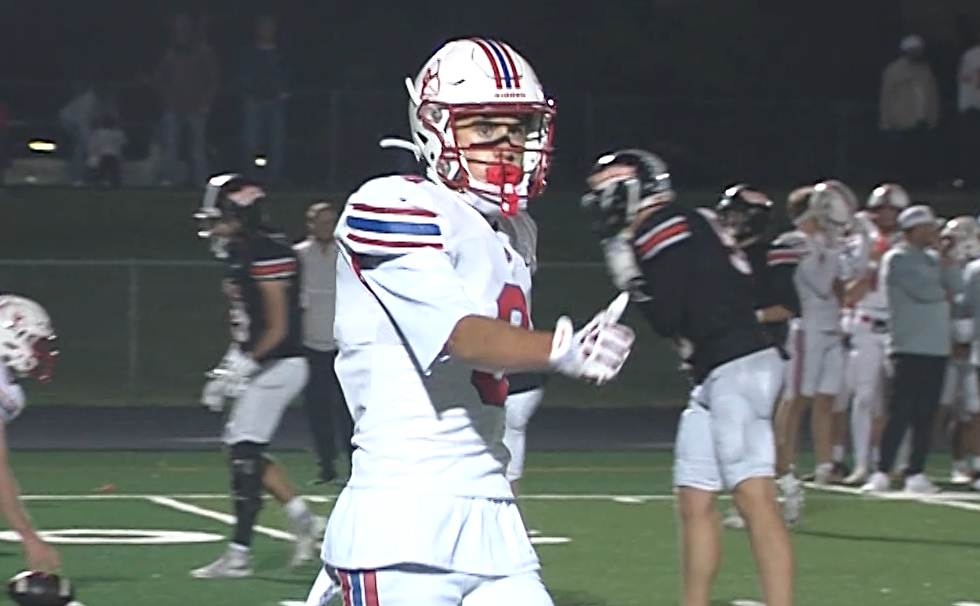 Landry Kuntz gets ready before the snap in Crete's 28-21 win over Beatrice.
