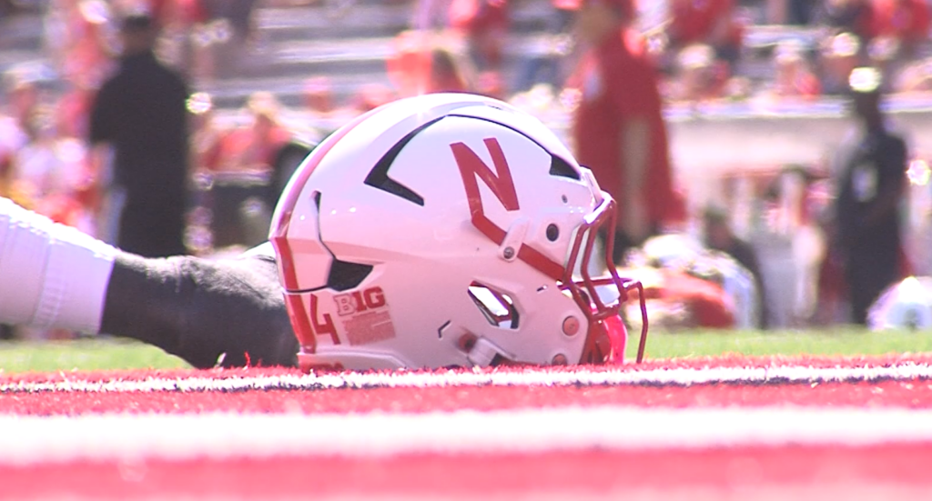 Huskers warmup on the field prior to their week five matchup against Maryland.