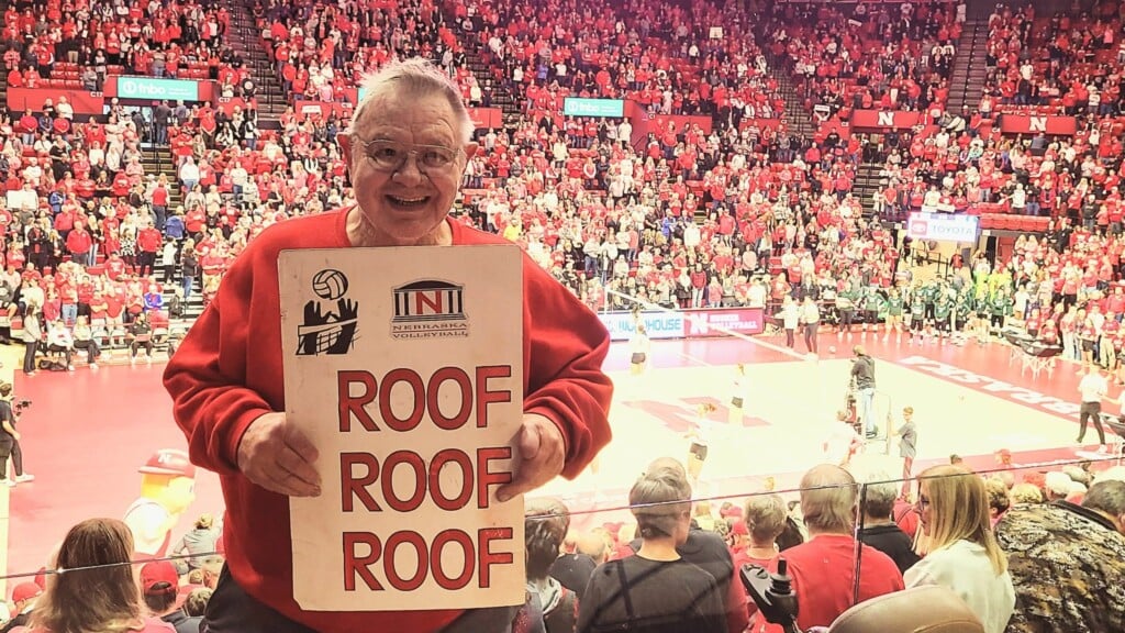 Richard Umholtz at a Husker volleyball game