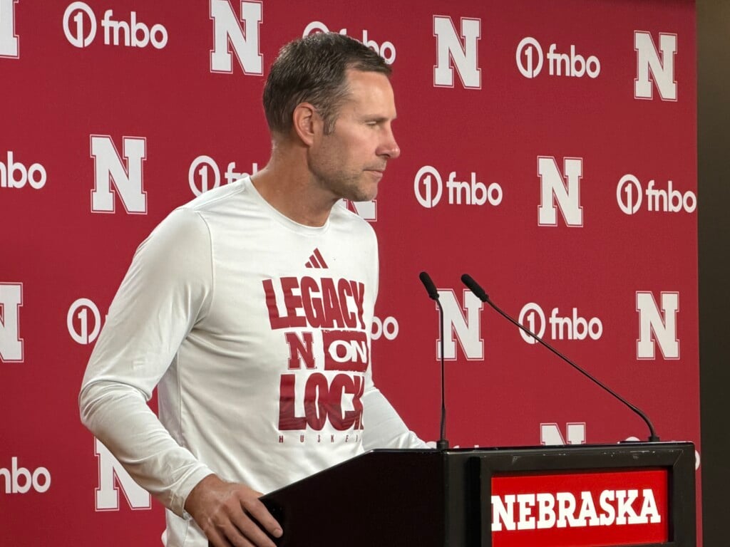 Nebraska head coach Fred Hoiberg meets with media before team's first exhibition game.