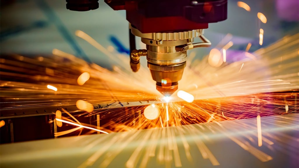 Cnc Laser Cutting Of Metal, Modern Industrial Technology.