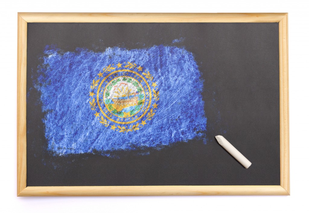 Blackboard With The National Flag Of New Hampshire Drawn On.(series)