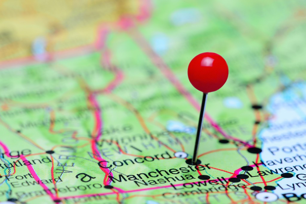 Manchester Pinned On A Map Of Usa