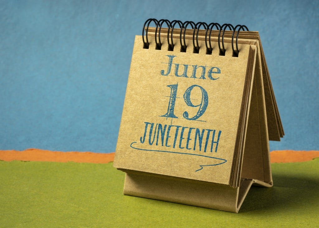 Juneteenth (june 19) In A Desktop Calendar