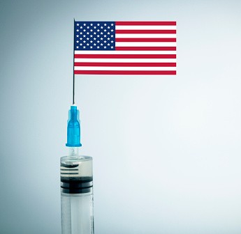 American Flag With Syringe.