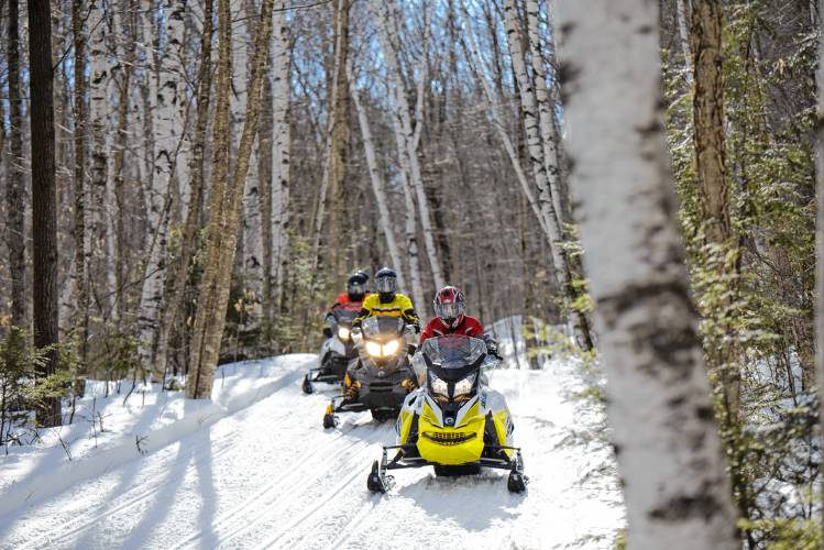 Snowmobiles Outdoors