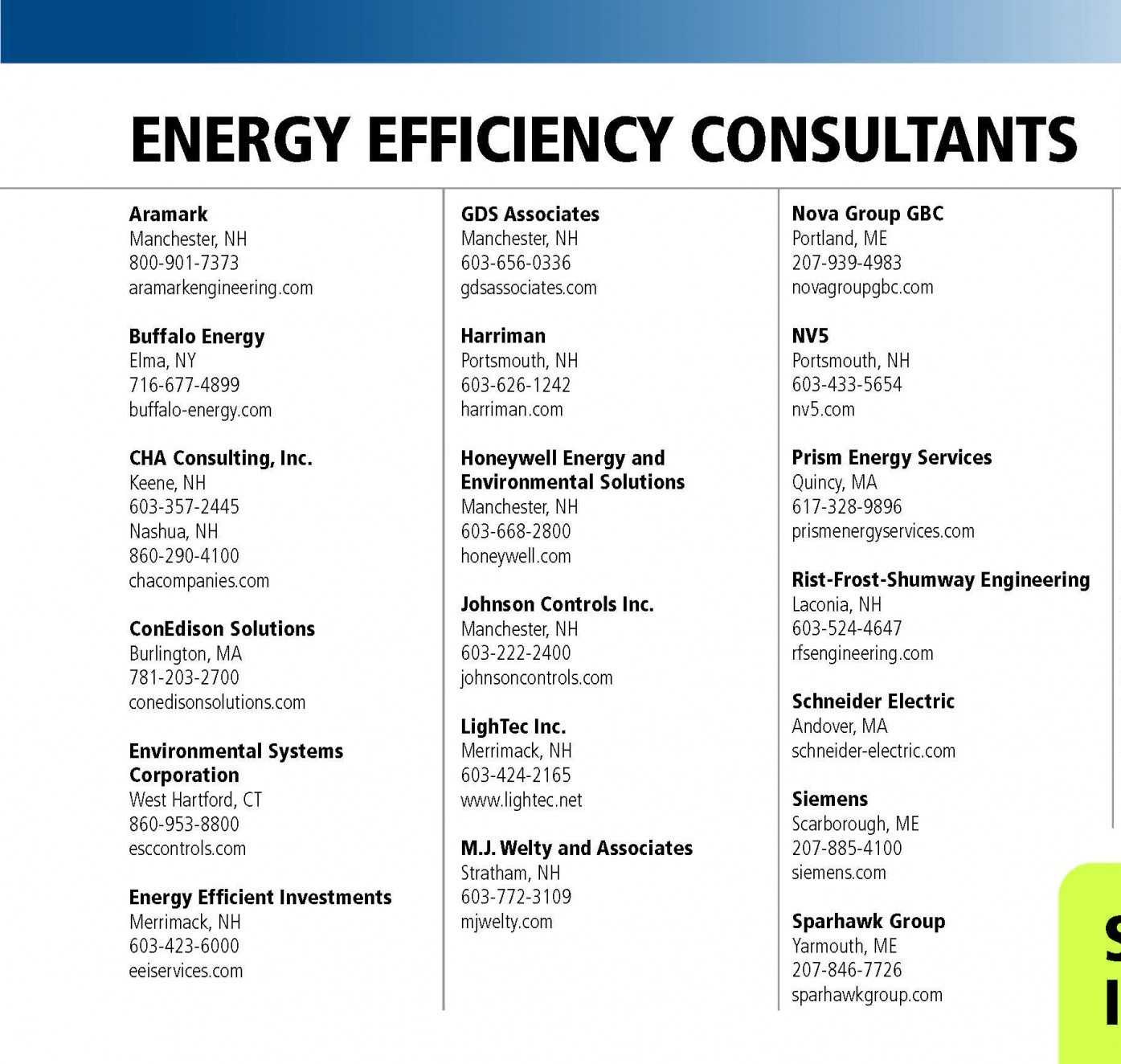 List of Energy Efficiency Consultants NH Business Review