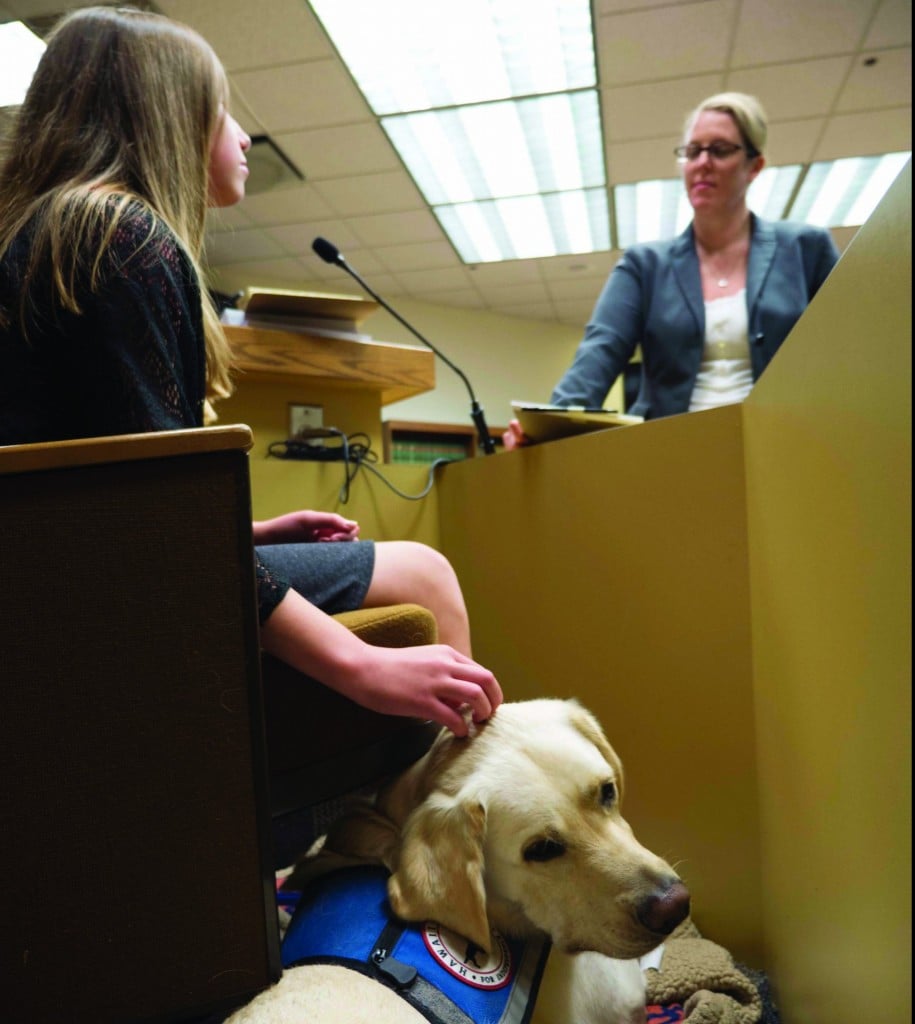Facility Dog Article Photo 01 Astro Witness Stand