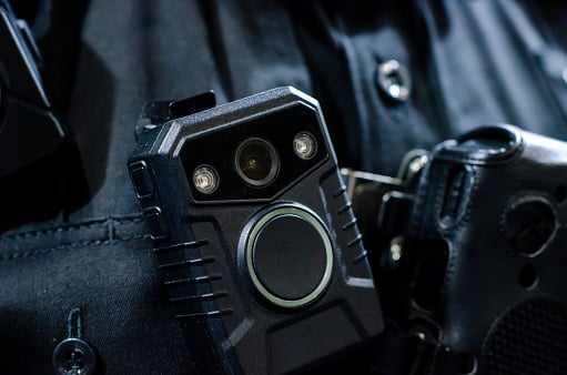 Close Up Of Police Body Camera