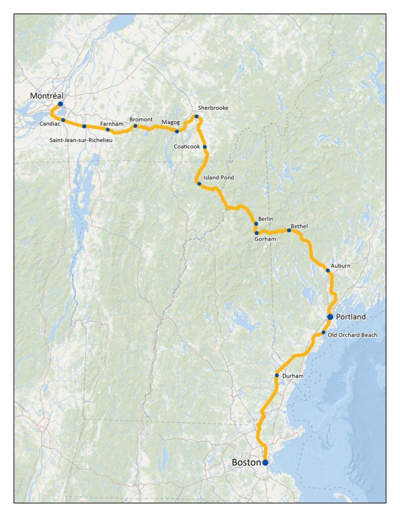 Montreal Boston Overnight Train Via Sherbrooke And Old Orchard Beach Maine Scaled
