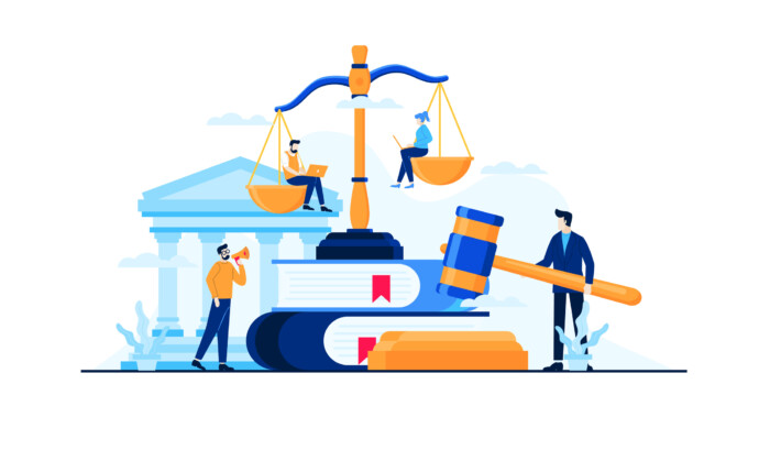 Law And Justice Knowledge Vector Illustration Concept Flat Design