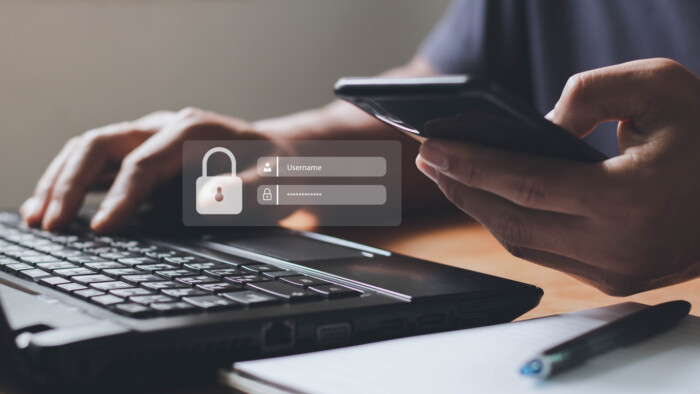 Multi Factor Authentication, User, Login, Cybersecurity Privacy Protect Data. Internet Network Security Technology. Encrypted Data. Personal Online Privacy. Cyber Hacker Threat.