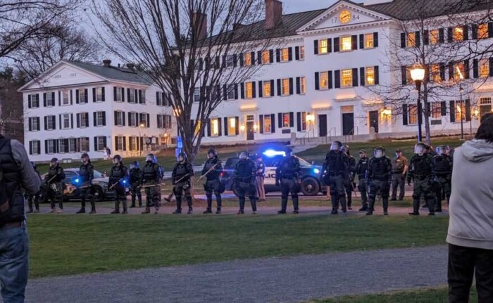 Dartmouth Protest Police Riot Gear