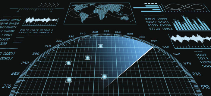 Radar Screen With Futuristic User Interface Hud.