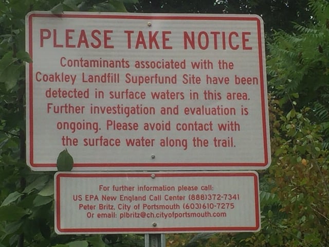 Coakley Landfill Site Sign