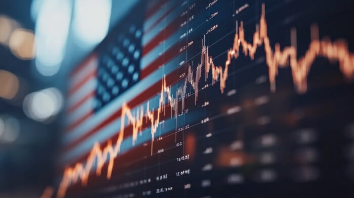 The Iconic United States Flag Overlays A Detailed Financial Perf