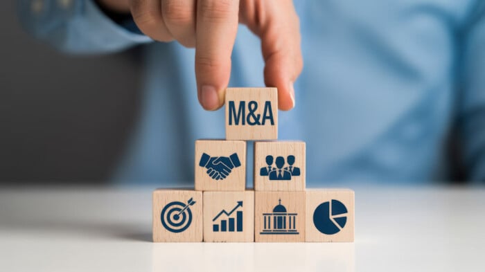 Business Mergers And Acquisitions Concept. Share Acquisition, As