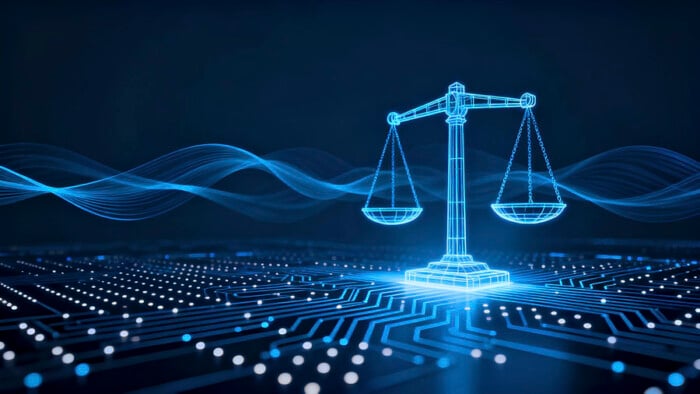 Digital Balancing Scale Justice, Fairness In Modern Technology E
