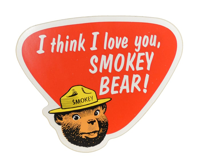 Smokey Bear Antler Hunting Sticker 