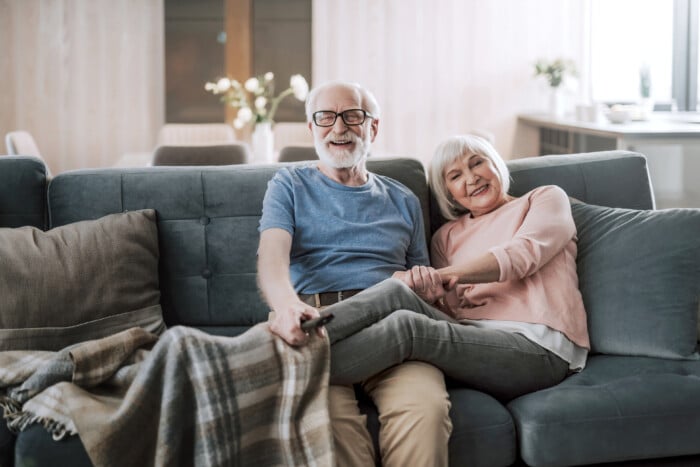 Happy Elder Couple Enjoying Time Together At Home