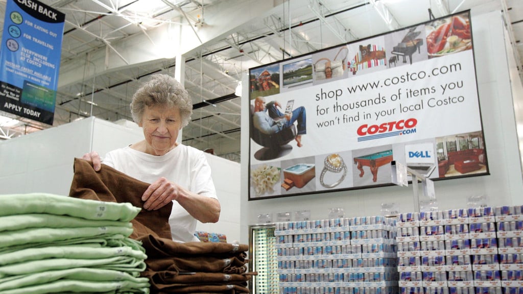 A woman shopping in a costco