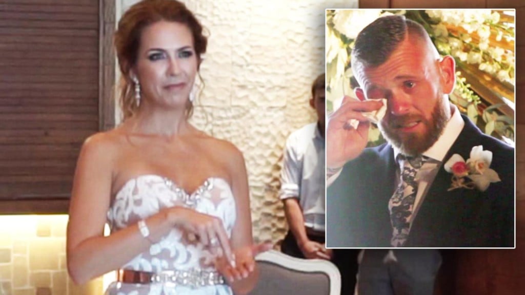 Deaf man bursts into tears when bride-to-be signs wedding song