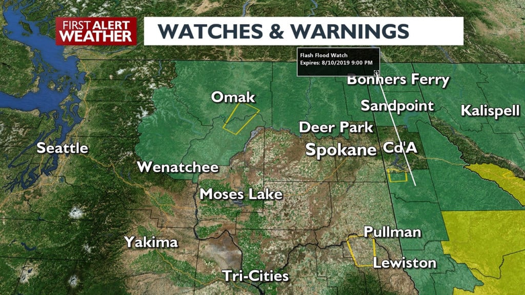 Severe thunderstorm warning in effect throughout Inland Northwest