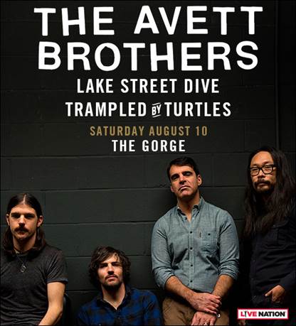 The Avett Brothers announce August concert at The Gorge Amphitheatre