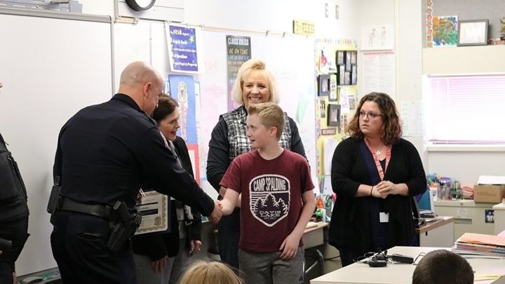 Moran Prairie student honored for saving 3-year-old while on patrol duty