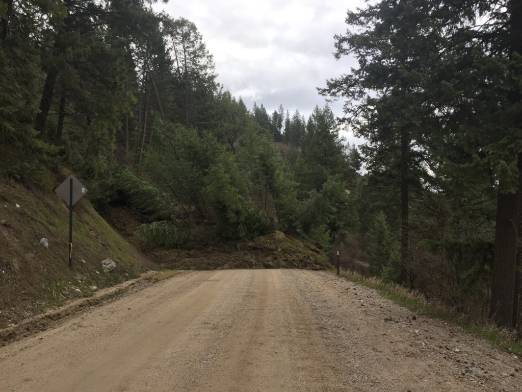 Landslide blocks Deadman Creek