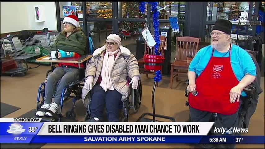 Disabled man hopes bell ringing for Salvation Army Spokane will lead to full time employment