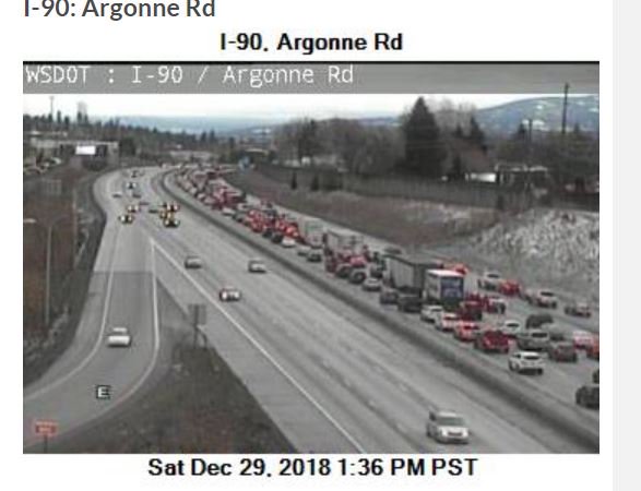 Crash on I90 eastbound near Pines and Argonne, traffic backed up