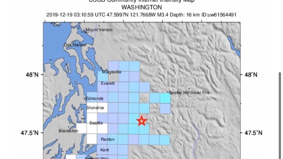 Two magnitude 3 earthquakes reported near Snoqualmie since Wednesday night