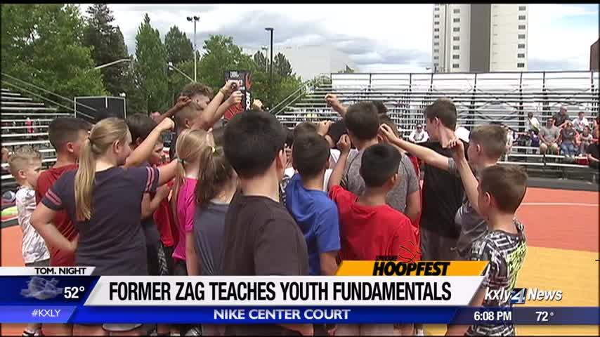 Former Zag teaches youth fundamentals at Hoopfest