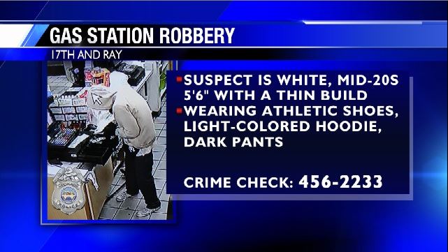 Armed man robs gas station at 17th and Ray