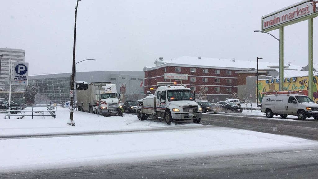 Heavy snowfall creates hazardous driving conditions