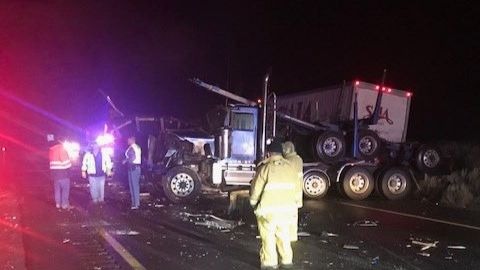 I-90 between Moses Lake and Ritzville reopens following semi crashes, fuel spill