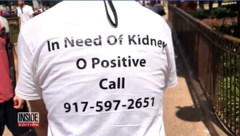 Man finds kidney donor after advertising on t-shirt at Disney World