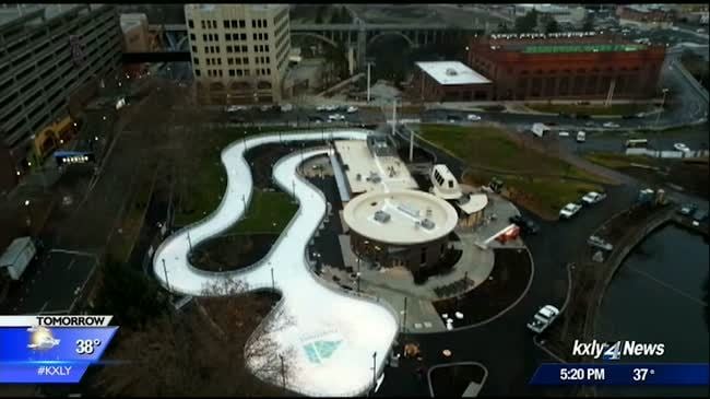 City of Spokane temporarily closes ice ribbon during snow event