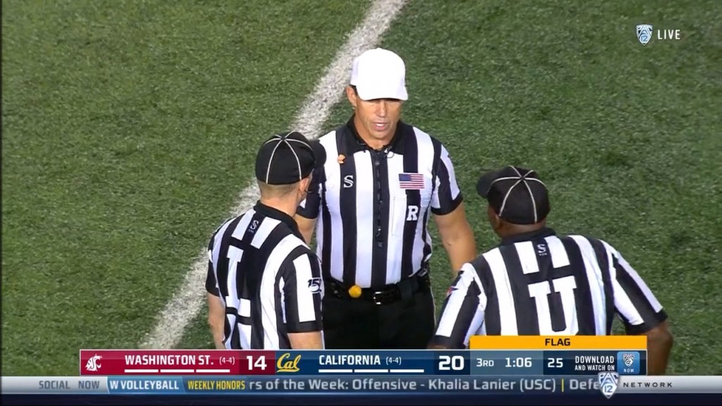Pac12 referee suspended after “mechanics error” in Washington State loss to Cal