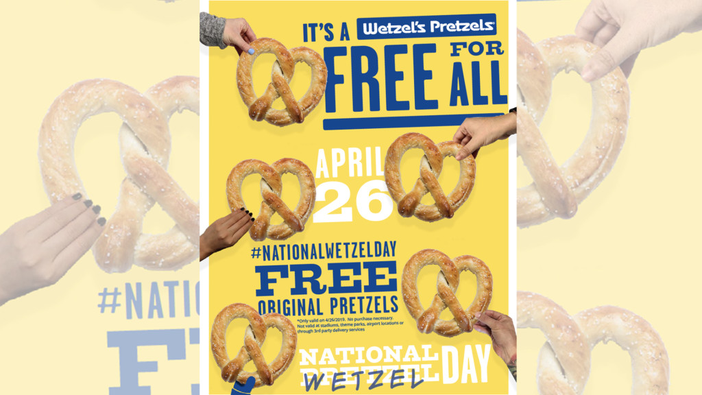 Snag a free pretzel at Wetzel’s Pretzels Friday