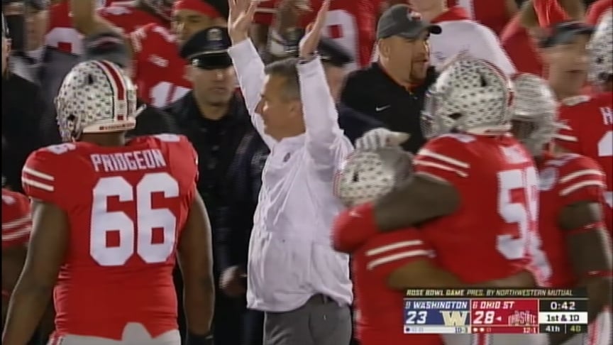 Ohio State tops Washington 28-23 in Meyer’s Rose Bowl finale
