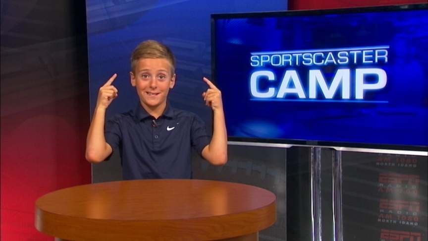 Henry hangs out at Sportscaster Camp